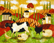 Load image into Gallery viewer, Barnyard Brigade by Debi Hubbs country farm print whimsical folk art
